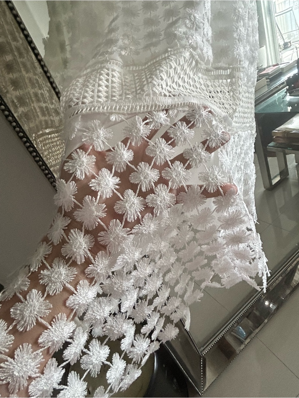 Style Mafia - White Textured Crochet lace Dress S - Picture 3 of 13